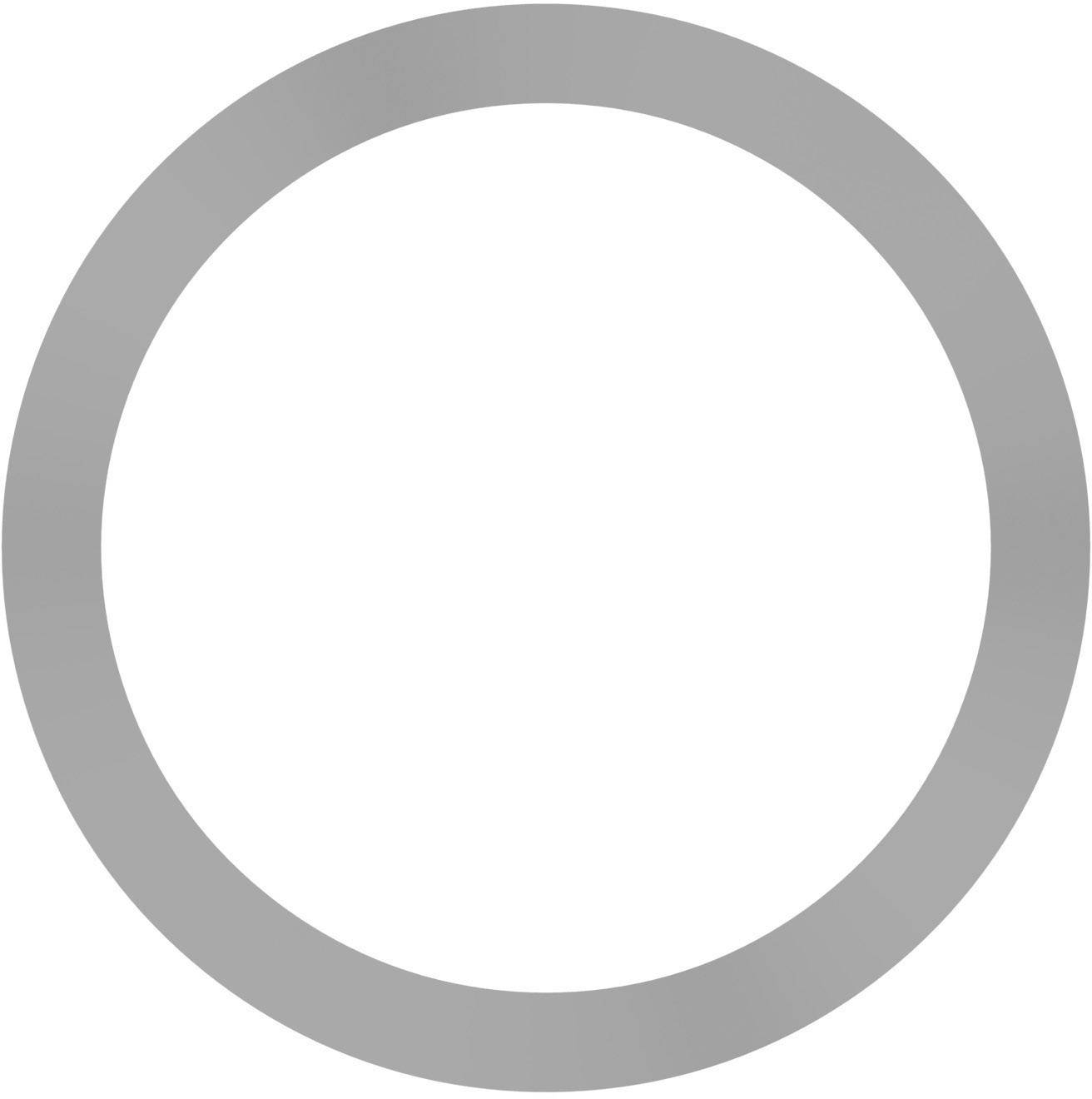 Cercle gris sur fond blanc.