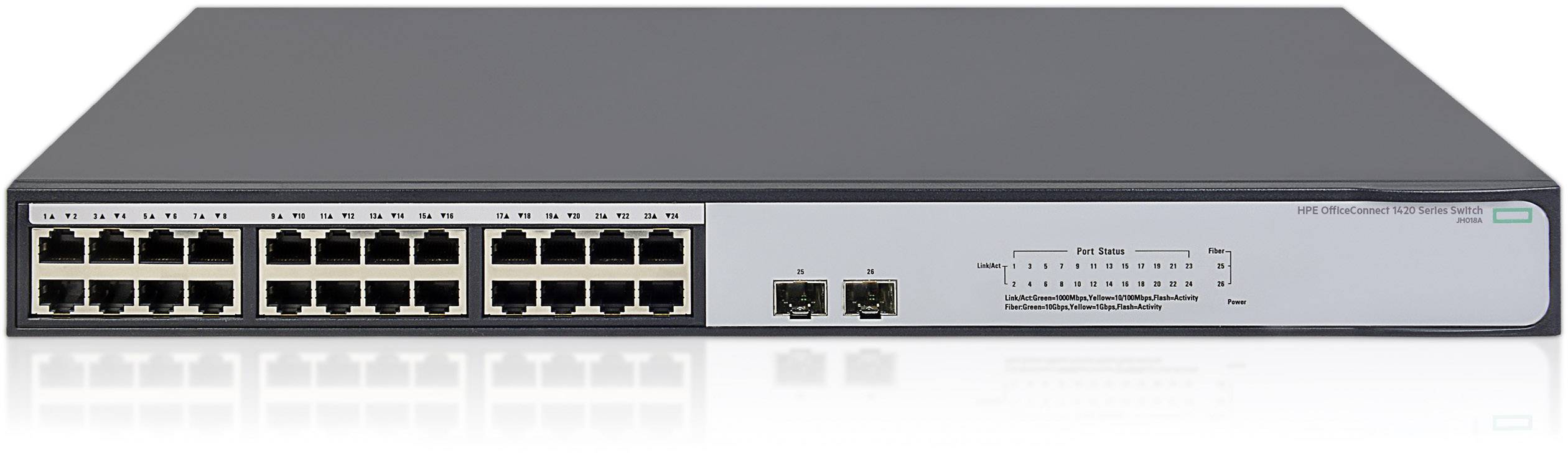 Hewlett Packard Enterprise JH018A#ABB HPE 1420-24G-2SFP+ 10G Uplink Switch - S Switch réseau 10 GBit/s fonction PoE-0