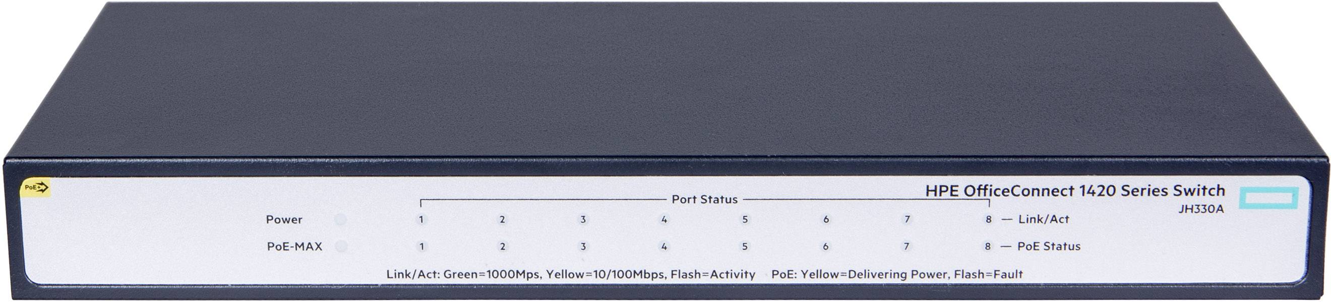 Hewlett Packard Enterprise JH330A#ABB HPE OfficeConnect 1420 8G PoE+ - Switch Switch réseau fonction PoE-0