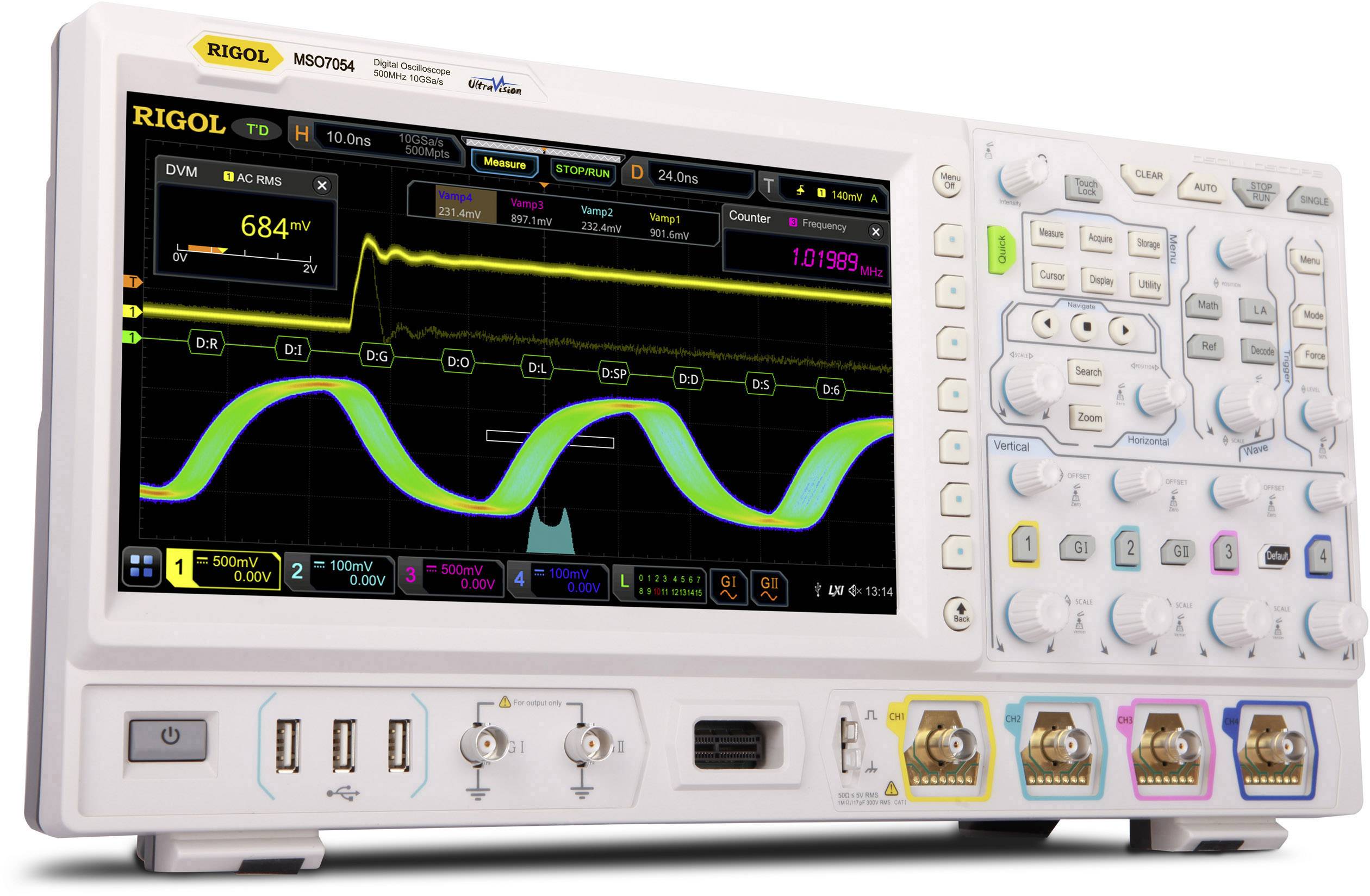 Oscilloscope numérique Rigol DS7024 DS7024 200 MHz 10 Géch/s 500 Mpts