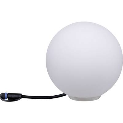 Lampe blanche, sphérique, avec un câble électrique noir, adaptée à des fins d'éclairage, sur un fond neutre.
