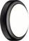 Luminaire LED rond noir avec diffuseur blanc, adapté pour une installation murale ou au plafond. Économe en énergie et au design moderne.