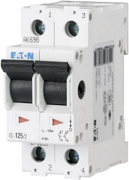 Interrupteur principal 2 pôles 20 A 2 NF (R), 2 NO (T) 240 V/AC Eaton 276259