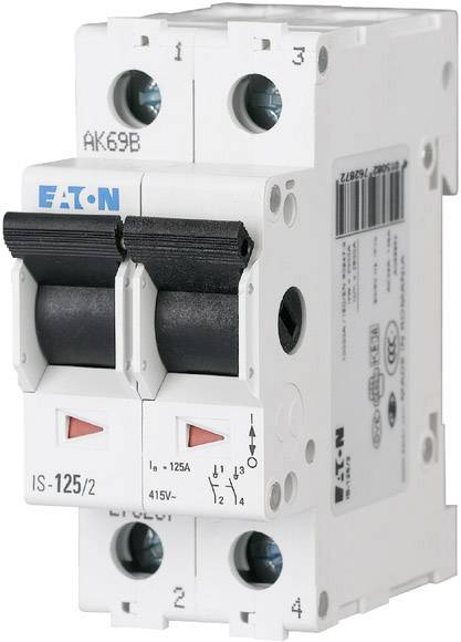 Interrupteur principal 2 pôles 25 A 2 NF (R), 2 NO (T) 240 V/AC Eaton 276263