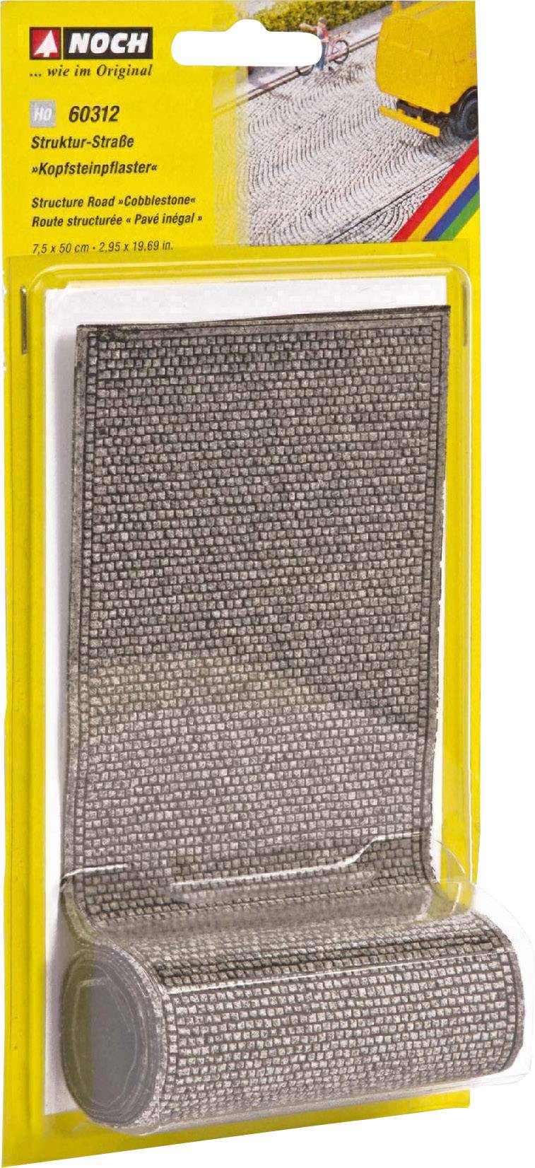 Un rouleau de ruban structuré à motif de pavés, destiné à la maquette. Le ruban est enroulé et se trouve dans un emballage jaune.