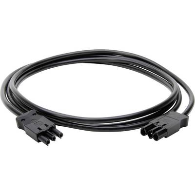 Un câble réseau noir avec deux fiches à trois broches à chaque extrémité, adapté pour connecter des appareils électroniques.