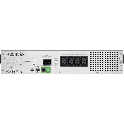 APC Smart-UPS C SMC1500I-2UC UPS Rack AC 220/230/240V 900Watt 1500VA RS-232 USB output connectors 4 2U BK with APC Smart-2