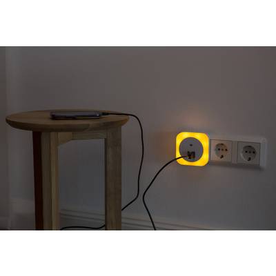 Éclairage nocturne à LED avec capteur crépusculaire Müller-Licht Sirius 27700021   carré  LED ambré blanc