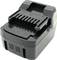 Un chargeur de batterie noir et rectangulaire avec plusieurs emplacements, adapté aux batteries rechargeables.