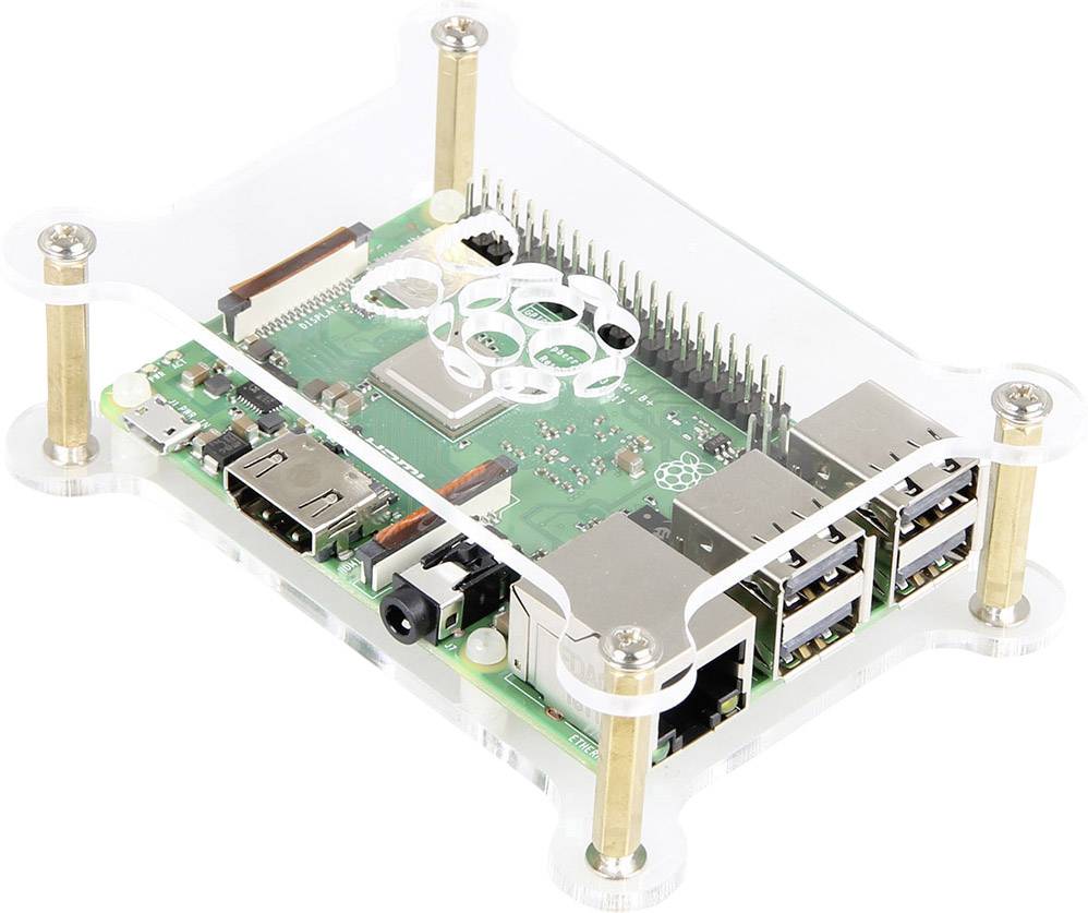 Joy-it Makercase V1 Boîtier pour ordinateur monocarte Convient pour (kits de développement): Raspberry Pi® verre acrylique transparent