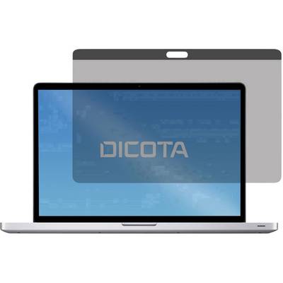 Un ordinateur portable équipé d'un filtre de confidentialité de Dicota, qui protège les données visuelles de l'écran et augmente la confidentialité.