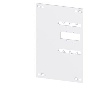 Une plaque rectangulaire blanche percée de plusieurs trous et découpes, probablement destinée à la fixation ou au support d'un appareil.