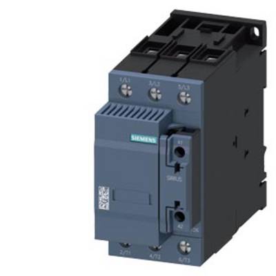Un contacteur électrique Siemens, modèle Sirius, en noir et bleu, avec des bornes de connexion et le logo du fabricant sur la face avant.