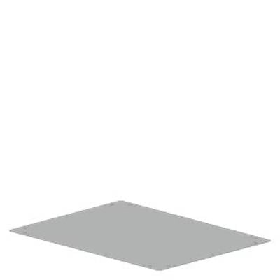 Une surface grise, rectangulaire et plate contre un fond blanc.