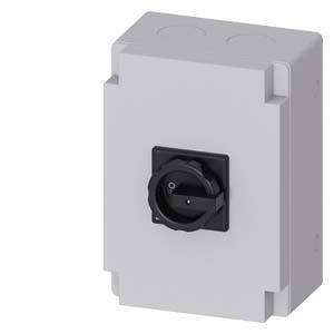 Un boîtier de commutation rectangulaire gris avec un interrupteur rotatif noir au centre, utilisé pour commander des appareils électriques.
