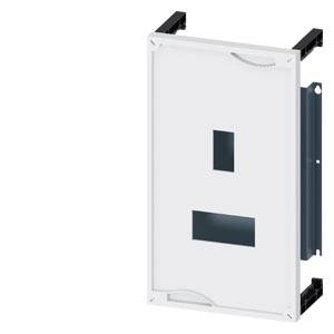 Un composant technique rectangulaire avec un couvercle amovible et deux ouvertures rectangulaires, adapté aux installations électriques.