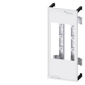 Cadre métallique, rectangulaire, avec supports de fixation. Potentiellement adapté pour l'installation dans un mur ou un boîtier technique.