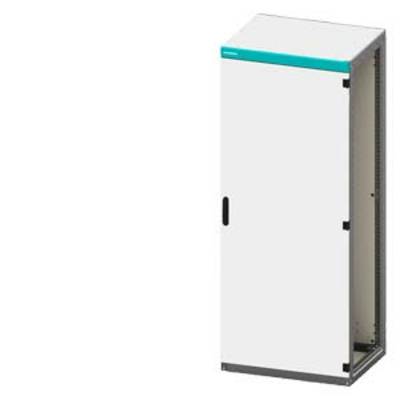 Un placard métallique blanc avec une poignée, adapté au rangement de composants électroniques, portant une bande turquoise en haut.
