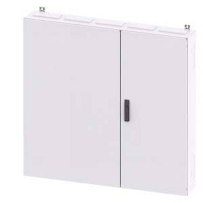 Un boîtier de commande rectangulaire blanc avec un design à double porte, une porte équipée d'une poignée noire ; aucune fente de ventilation visible.