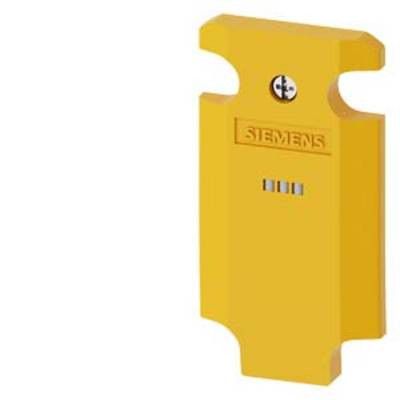 Pièce isolante jaune en forme de T avec une vis cruciforme et portant l'inscription 'SIEMENS'. Utilisable dans les installations électriques.