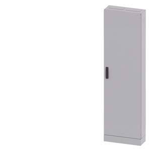 Armoire métallique grise, haute, avec une porte et une petite poignée, située dans une pièce neutre.