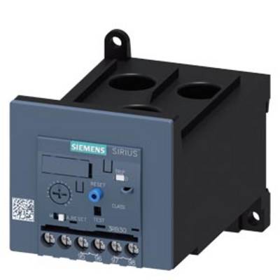 Un dispositif électrique de Siemens nommé Sirius, doté de différentes bornes de connexion et d'un bouton de réglage, utilisé pour commander des processus électriques.