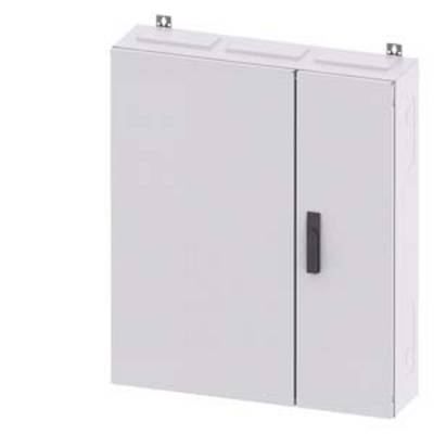 Armoire métallique blanche fermée à deux portes avec poignée noire, adaptée aux installations électriques.
