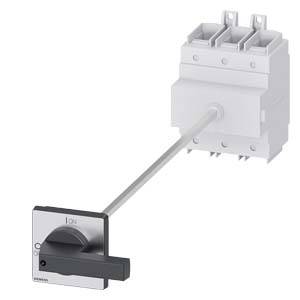 Interrupteur rotatif pour appareils électriques, gris, indiquant la position '0', relié à un dispositif électrique par un axe.