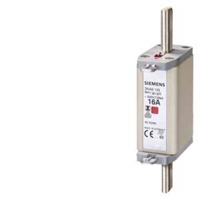 Un fusible Siemens NH avec 16A, adapté pour une utilisation dans les réseaux basse tension, affiche des informations techniques sur sa face avant.