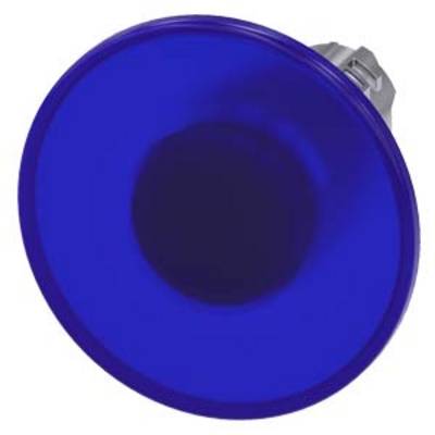 Un projecteur LED rond bleu avec un boîtier argenté.