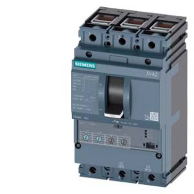 Un disjoncteur gris Siemens à trois bornes en haut, avec un interrupteur à bascule au milieu et des spécifications techniques imprimées.
