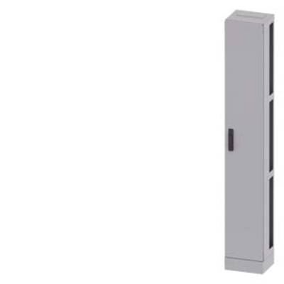 Un casier métallique gris vertical, avec une poignée sur sa porte, est placé isolément sur un fond blanc.