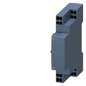 Composant électronique industriel, gris, rectangulaire, avec plusieurs bornes de connexion, marqué 'D1' et 'D2' sur le côté.