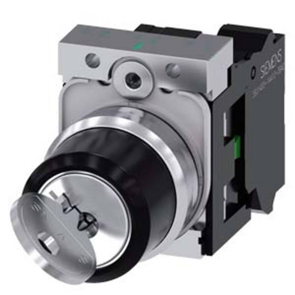 Siemens 3SU11504BF113BA0 3SU1150-4BF11-3BA0 Commutateur à clé Positions de commutation 2 1 x 90 ° 1 pc(s) Piece