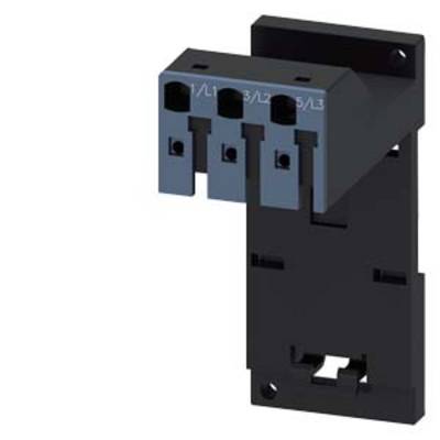 'Un dispositif de protection électrique noir avec trois bornes d'entrée L1, L2, L3 de forme rectangulaire, montable.'