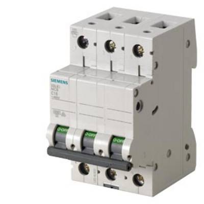 Un disjoncteur tripolaire de Siemens. Il est gris, possède trois interrupteurs à bascule et est utilisé dans les installations électriques.
