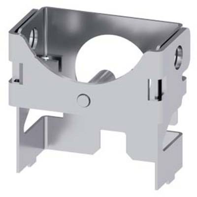 Support en métal avec une découpe circulaire au centre, adapté pour la fixation d'objets cylindriques tels que des tubes ou des mâts.