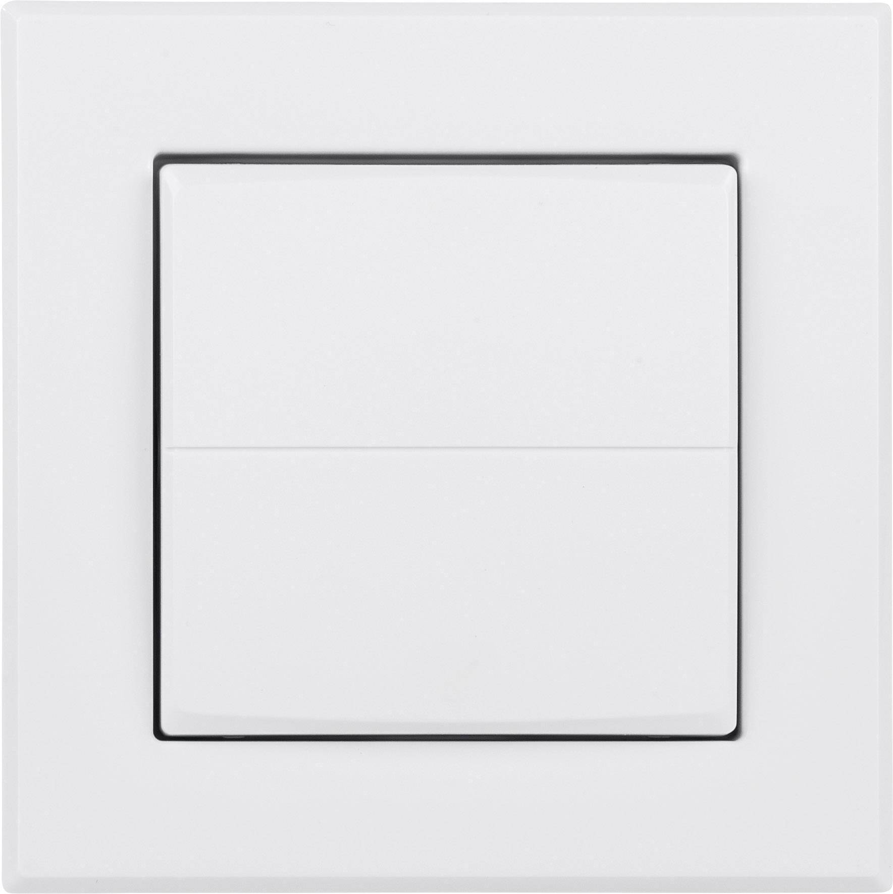Un interrupteur blanc sur une surface blanche plane.