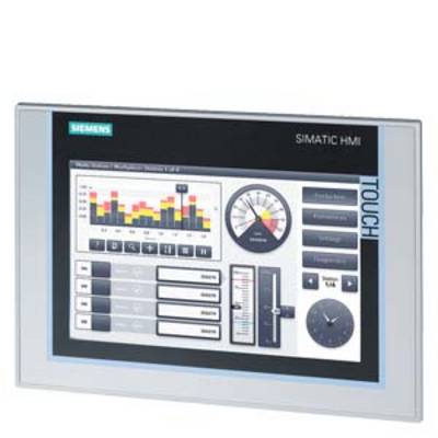 Un écran tactile Siemens SIMATIC HMI affiche des diagrammes, un tachymètre, un régulateur de température et une horloge analogique qui surveillent les processus de la machine.