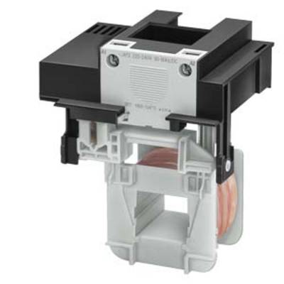 Un boîtier électrique noir avec une bobine visible et des éléments de fixation. Adapté pour des applications industrielles.