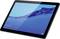 Une tablette noire avec un écran bleu affichant des vagues d'eau. En bas à gauche, l'heure indiquée est '08:08'.