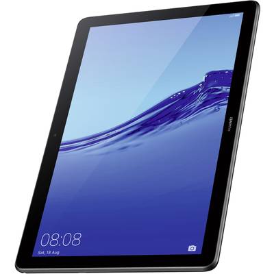 Une tablette noire avec un écran bleu affiche la date et l'heure en bas à gauche.