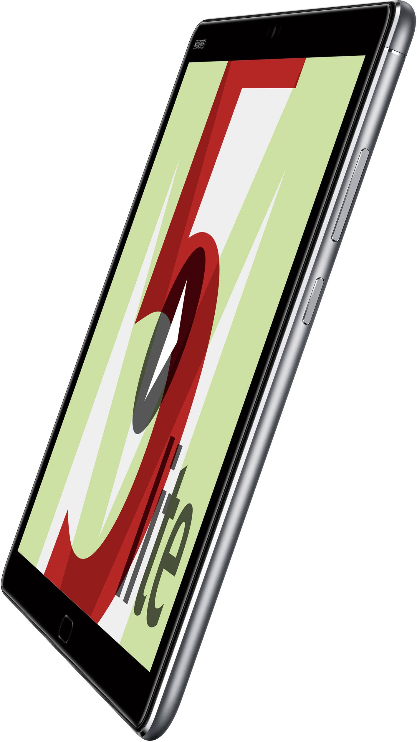 Une tablette noire étroite avec un écran de fond vert. Un grand chiffre rouge '5' et le mot 'lite' sont visibles dessus.