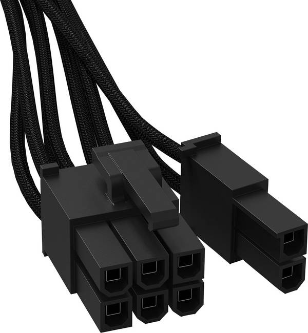 Cordon BeQuiet ordinateur, alimentation [1x ATX mâle 8 pôles (6+2) - 1x connecteur 12 broches (bloc d'alimentation)] 0.60 m noir