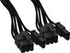 Cordon BeQuiet ordinateur, alimentation [2x ATX mâle 8 pôles (6+2) - 1x connecteur 12 broches (bloc d'alimentation)] 0.60 m noir
