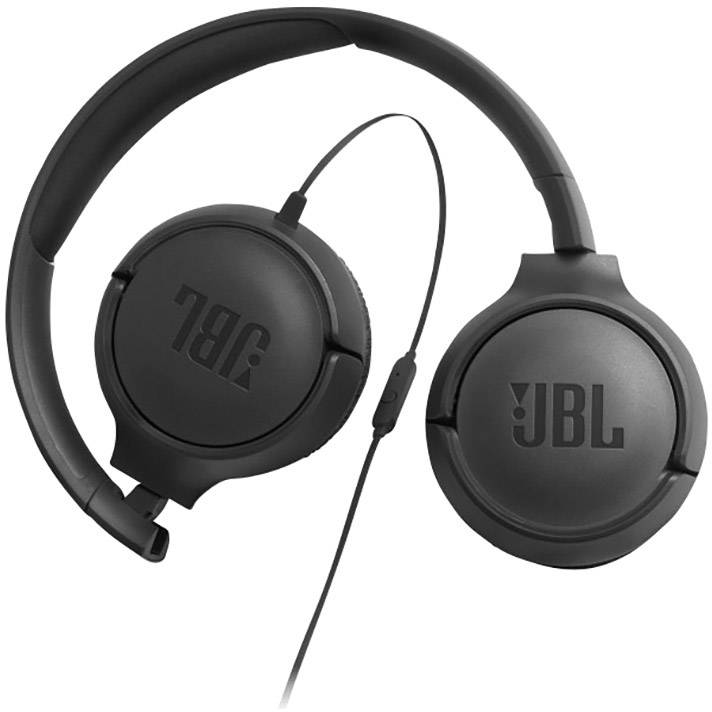 JBL Tune 500 Casque supra-auriculaire filaire Stereo noir pliable, micro-casque téléphone portable-5