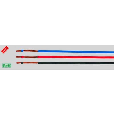 Trois fils isolés en bleu, rouge et noir, côte à côte à droite. Les symboles 'FRNC' et 'RoHS' indiquent le niveau de protection.