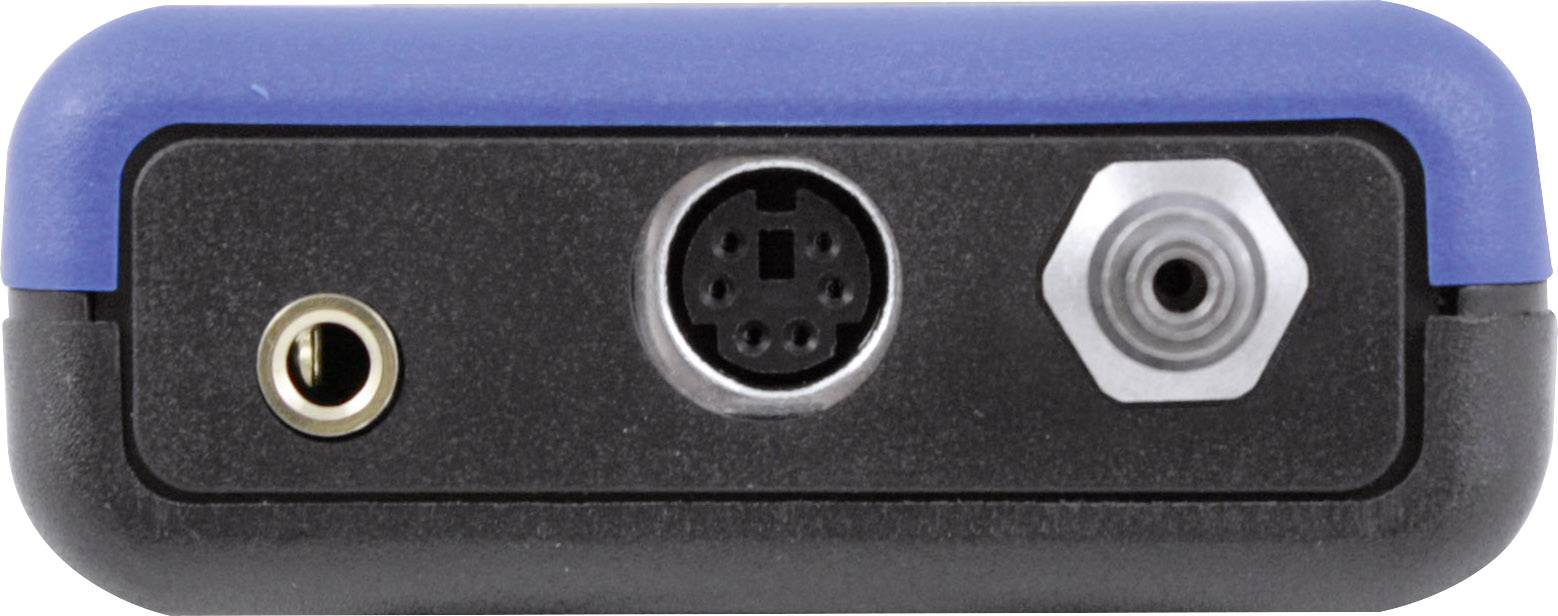 Un appareil électrique avec trois connexions : à gauche une prise audio, au centre une connexion DIN ronde, à droite une connexion coaxiale.