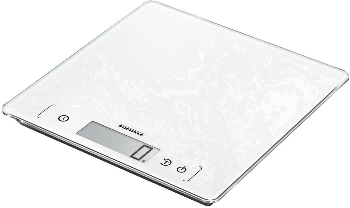 Balance de cuisine électronique au design plat et carré, avec affichage numérique et touches de commande. Idéale pour peser les ingrédients.