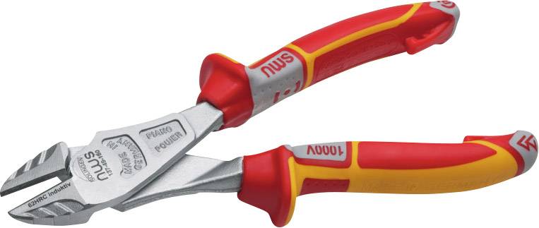 Pince d'isolation rouge et jaune avec pointes métalliques, adaptée aux travaux sous tension. Robuste et ergonomique, conçue pour les professionnels.